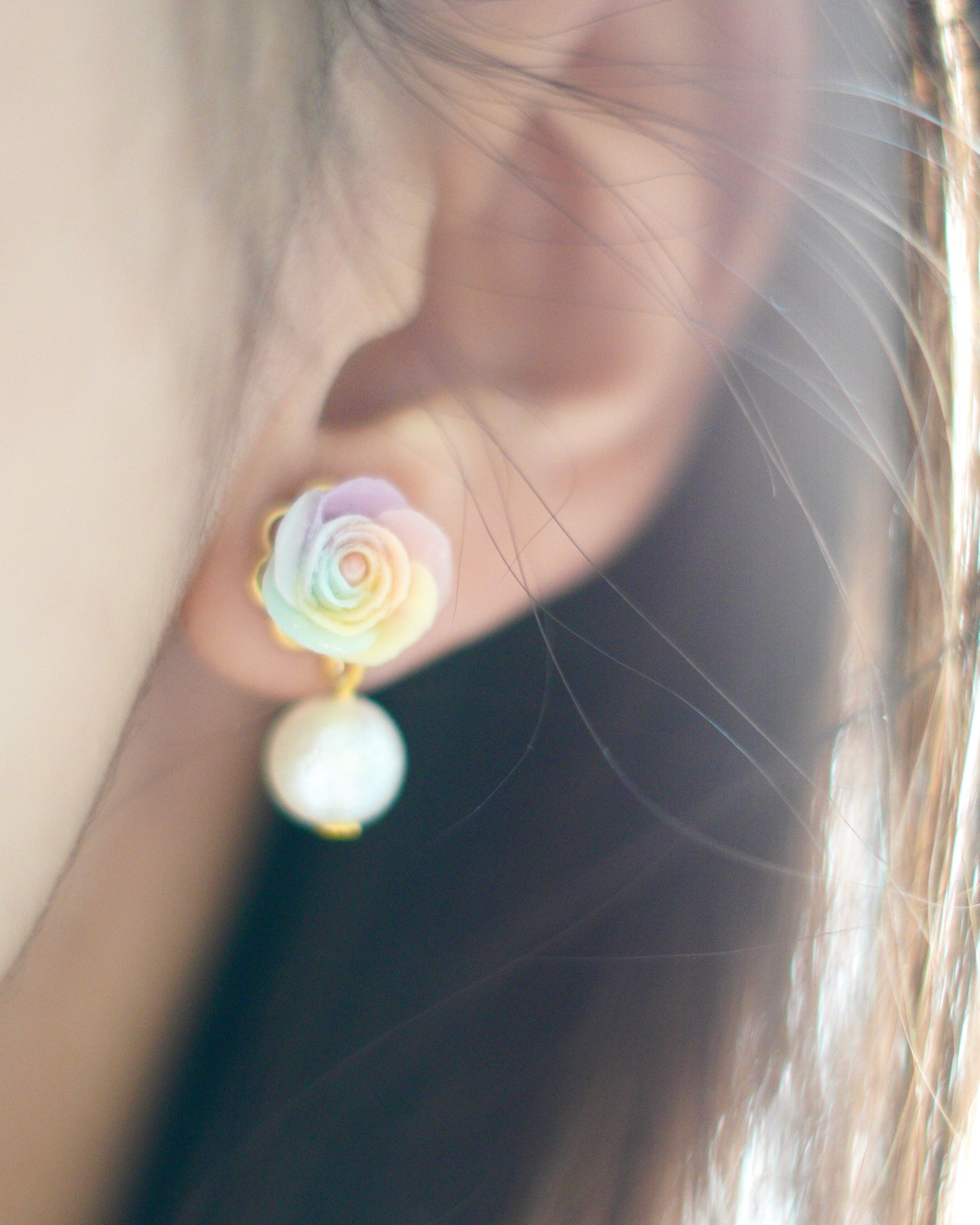 Rainbow Rose Studs