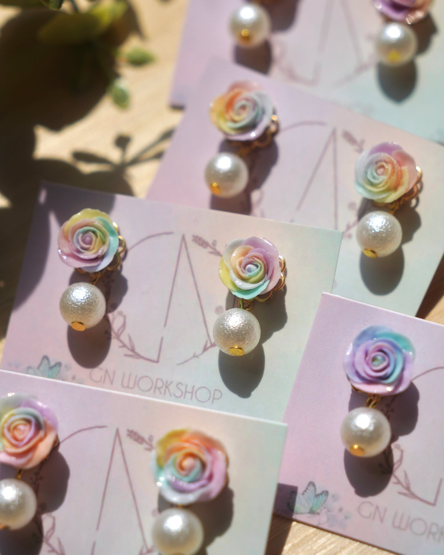 Rainbow Rose Studs