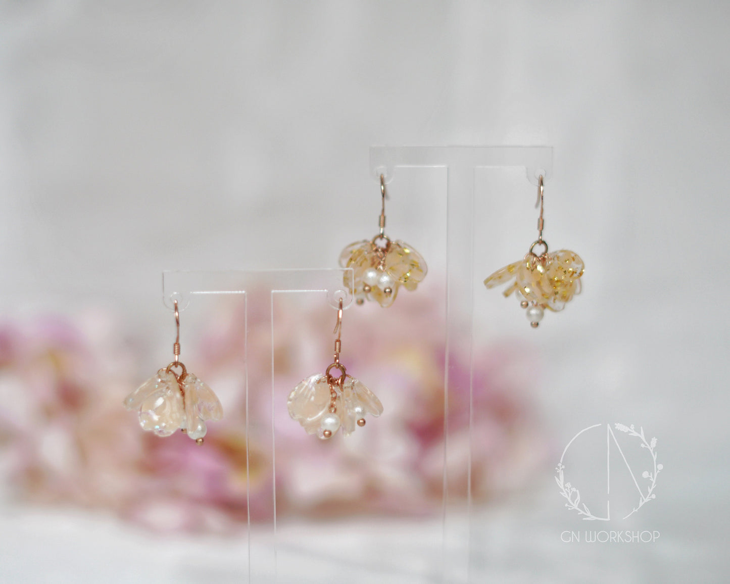 Crystalline Petals Dangle Earrings