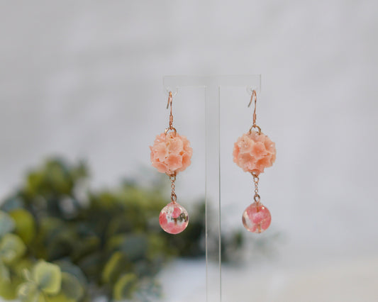 Sakura Crystal Sphere Dangle Earrings