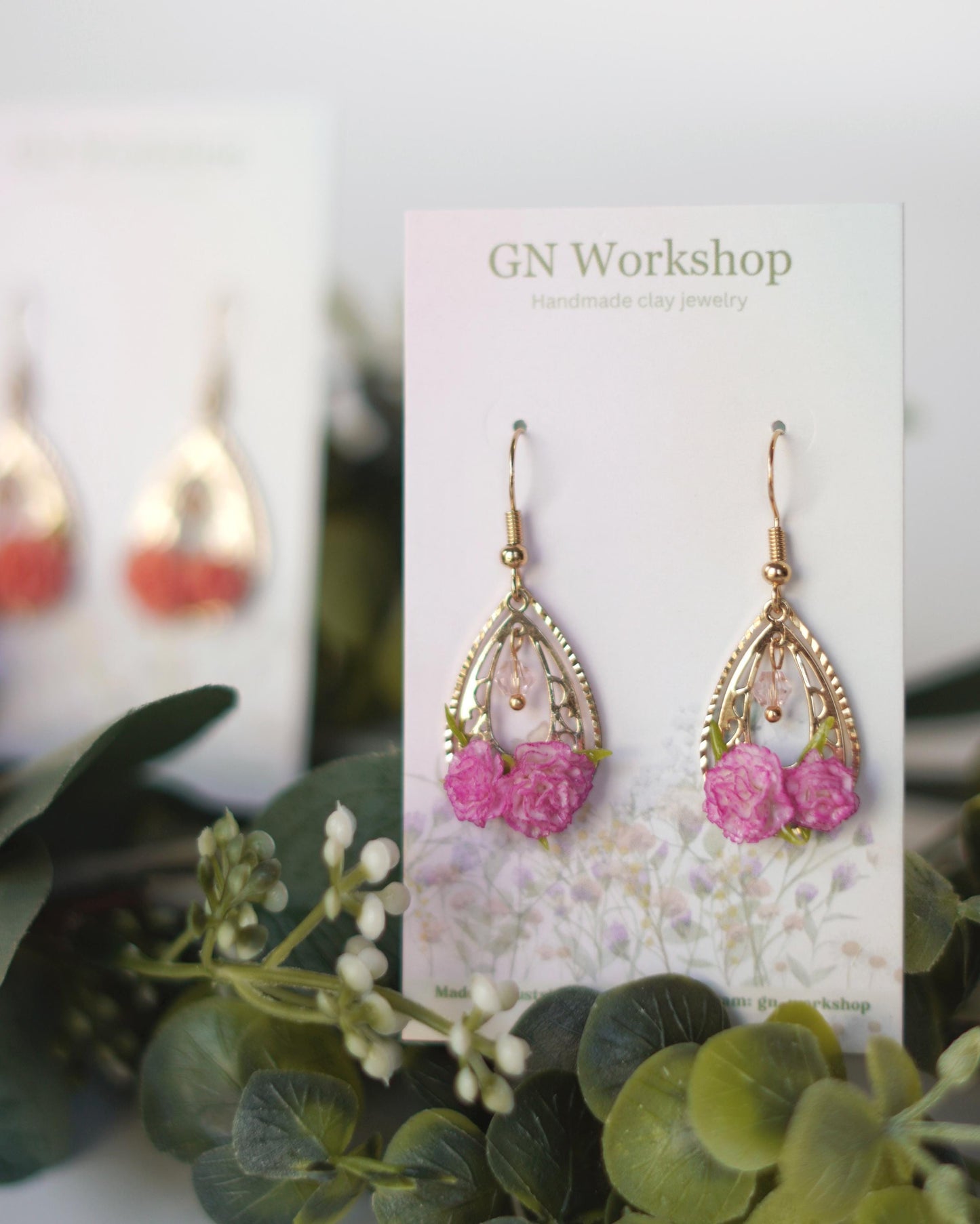 Carnation Dangles - January Birth Flowers