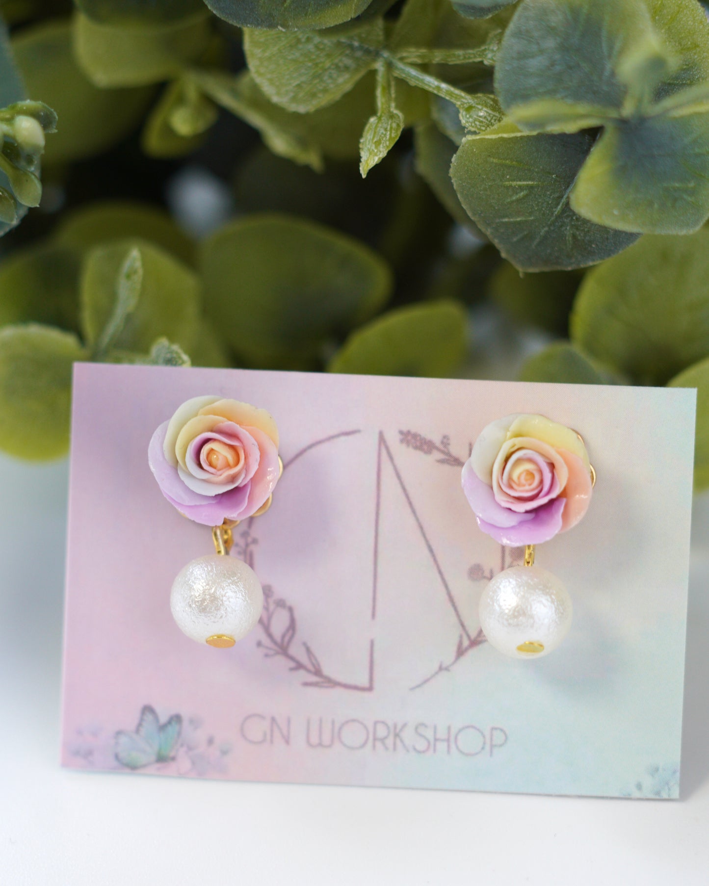 Rainbow Rose Studs