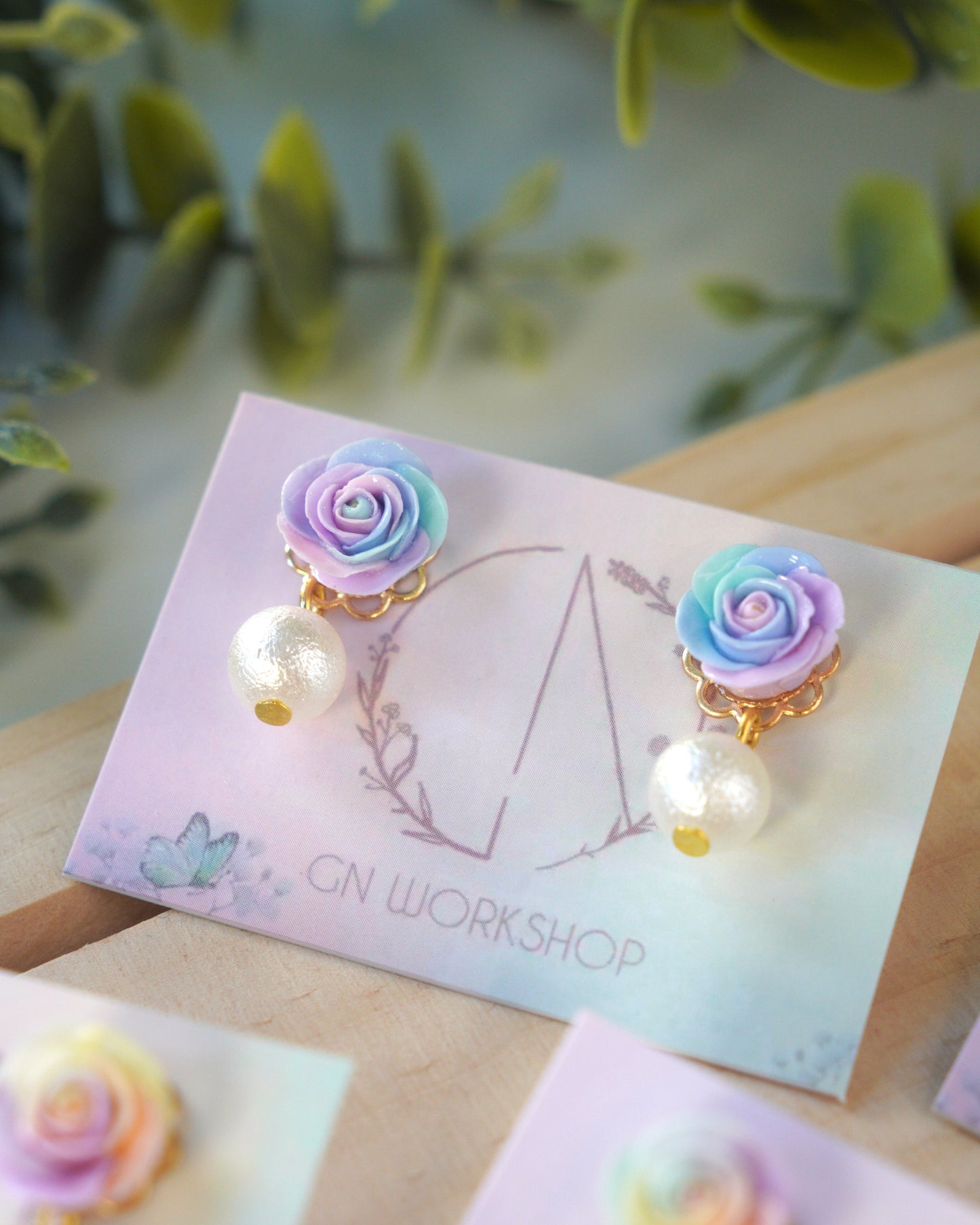 Rainbow Rose Studs