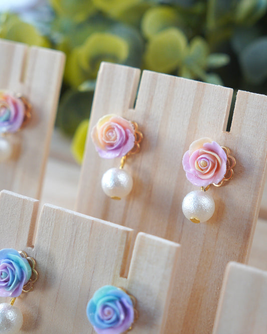 Rainbow Rose Studs