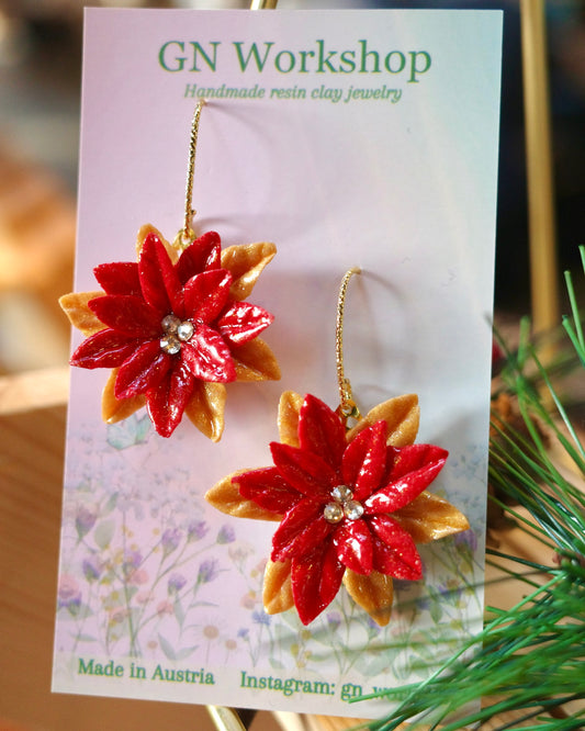 Golden Poinsettia Dangles