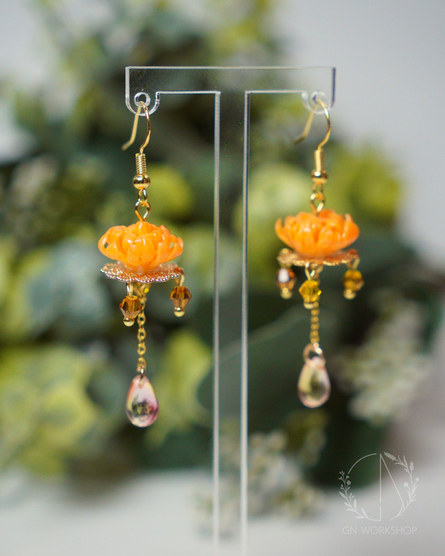 Golden Chrysanthemum Dangles - November Birth Flowers