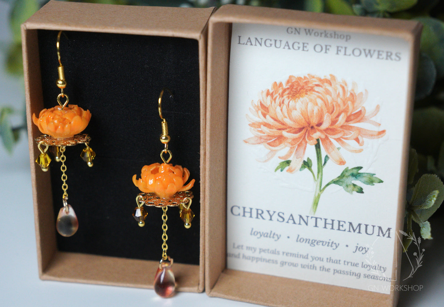 Golden Chrysanthemum Dangles - November Birth Flowers