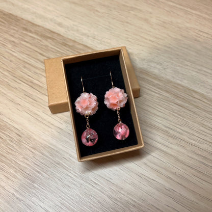 Sakura Crystal Sphere Dangle Earrings