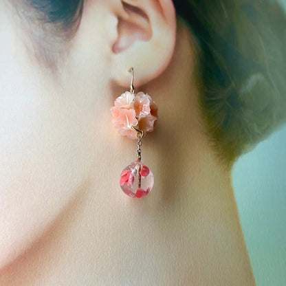 Sakura Crystal Sphere Dangle Earrings