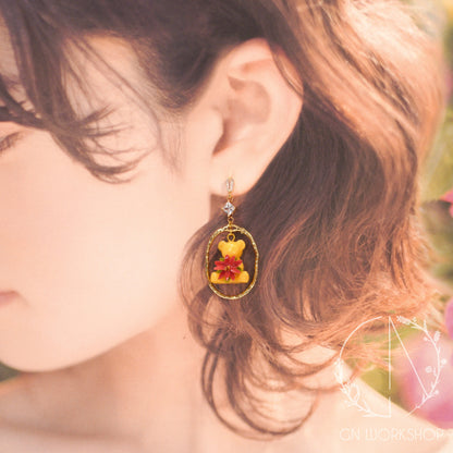 Teddy's Christmas Blossom Earrings