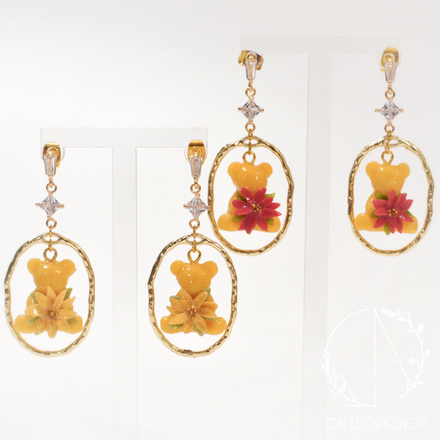 Teddy's Christmas Blossom Earrings