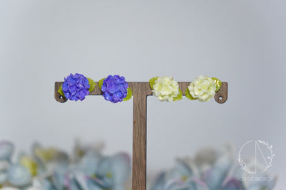 Hand-Painted Hydrangea Ombre Studs