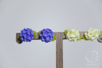 Hand-Painted Hydrangea Ombre Studs