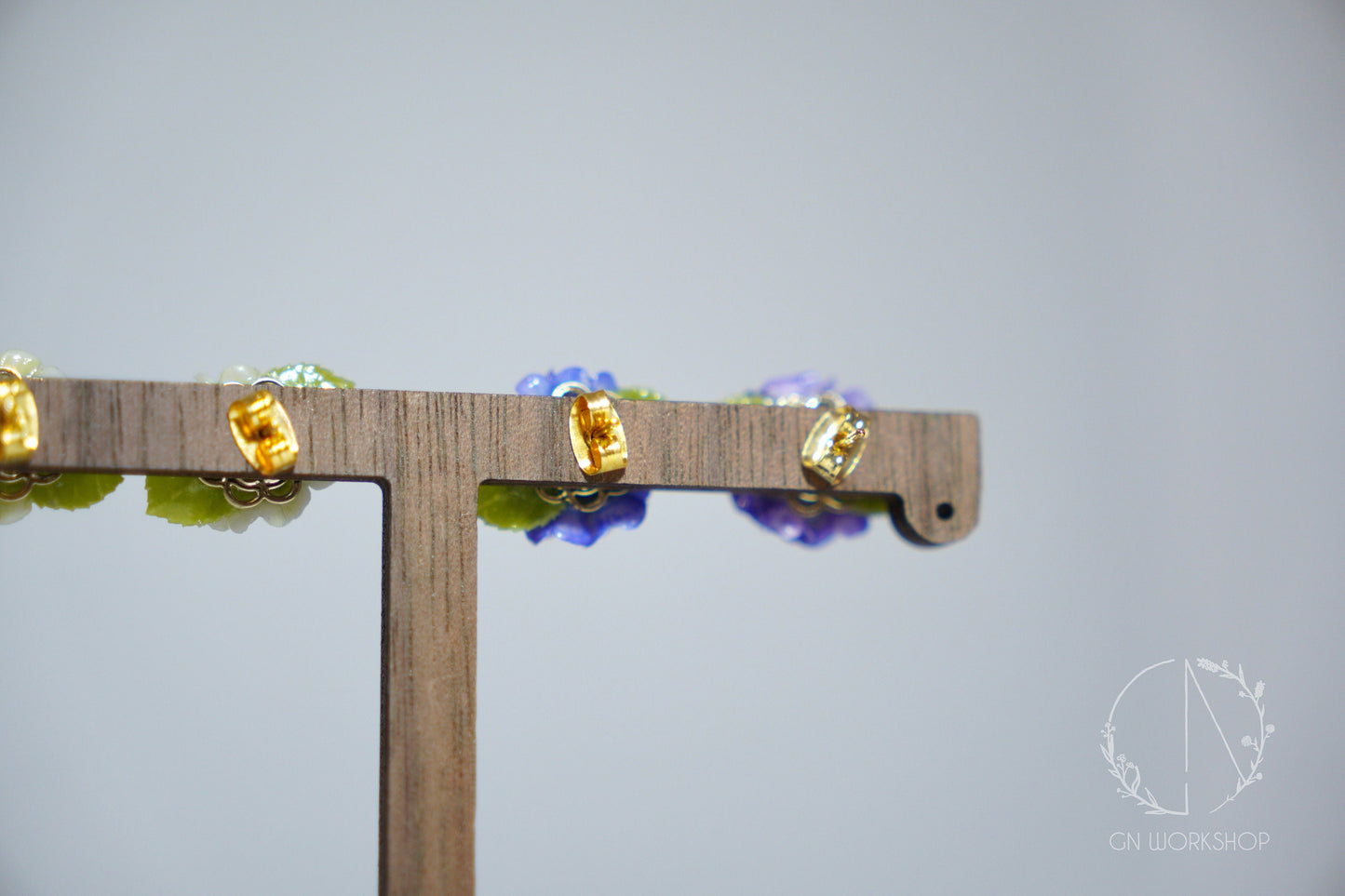 Hand-Painted Hydrangea Ombre Studs