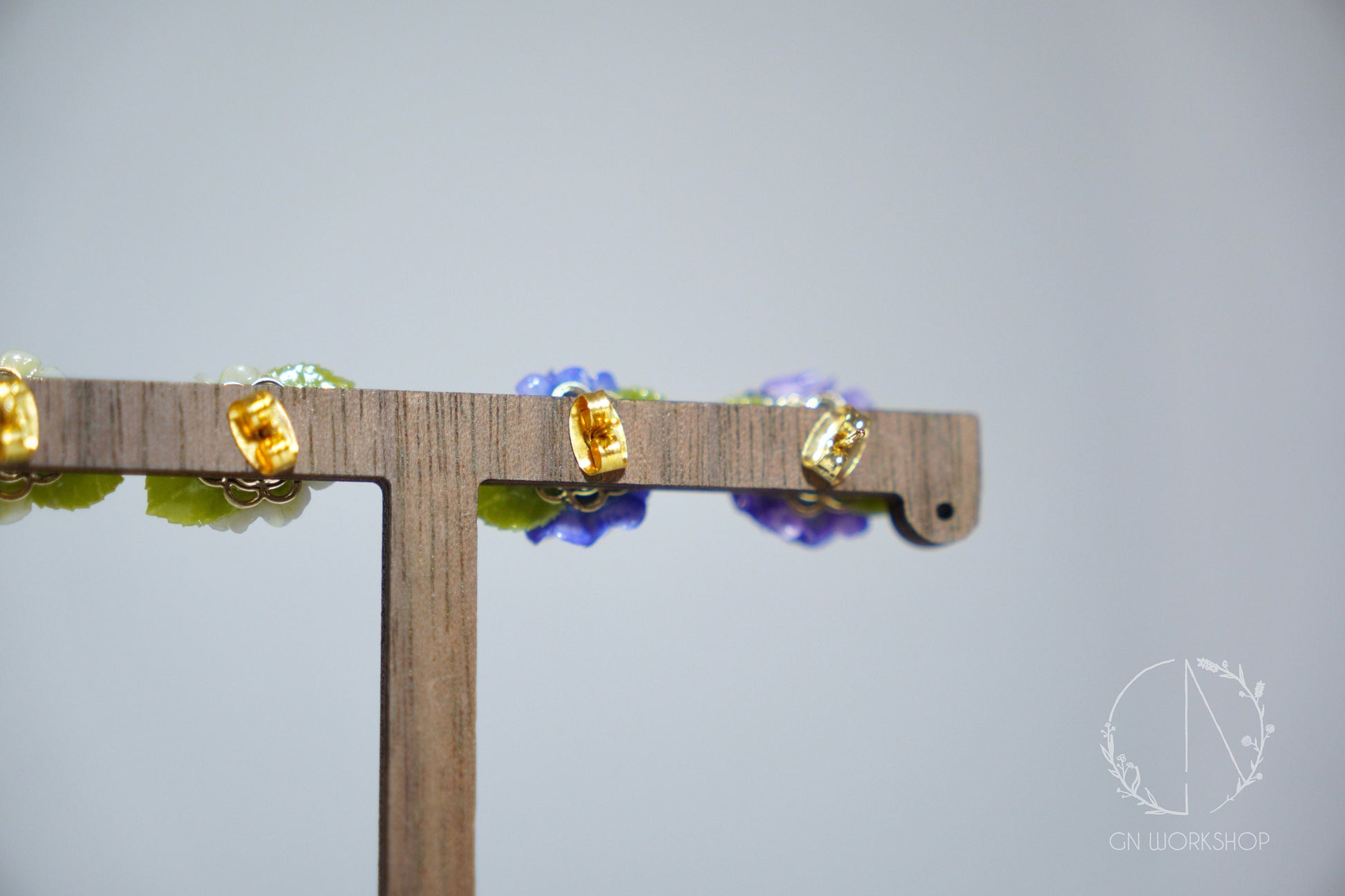 Hand-Painted Hydrangea Ombre Studs