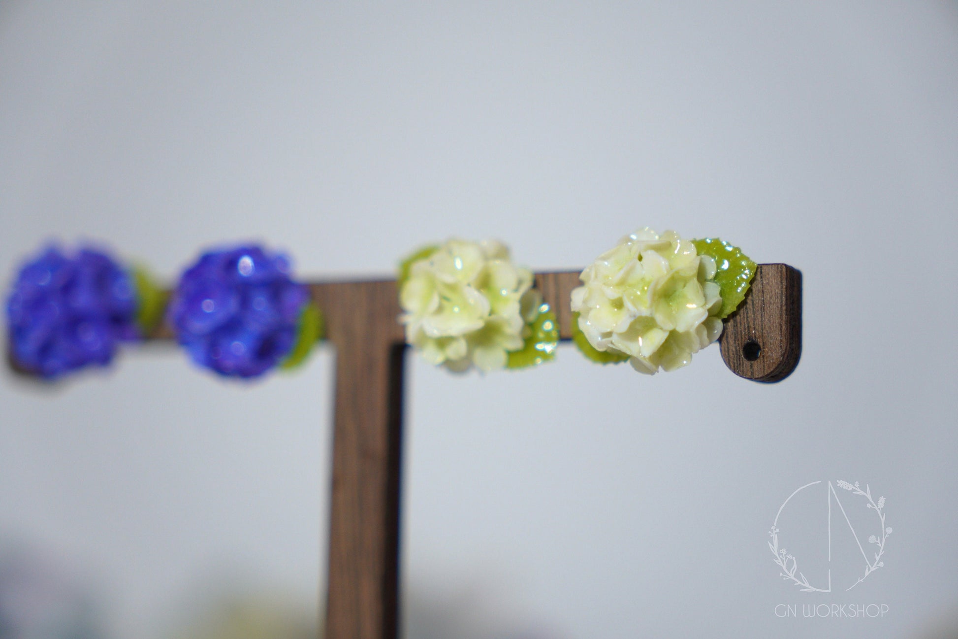 Hand-Painted Hydrangea Ombre Studs