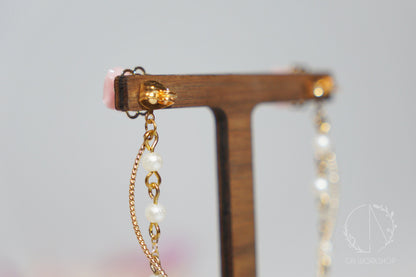 Rose Back Dangles Earrings