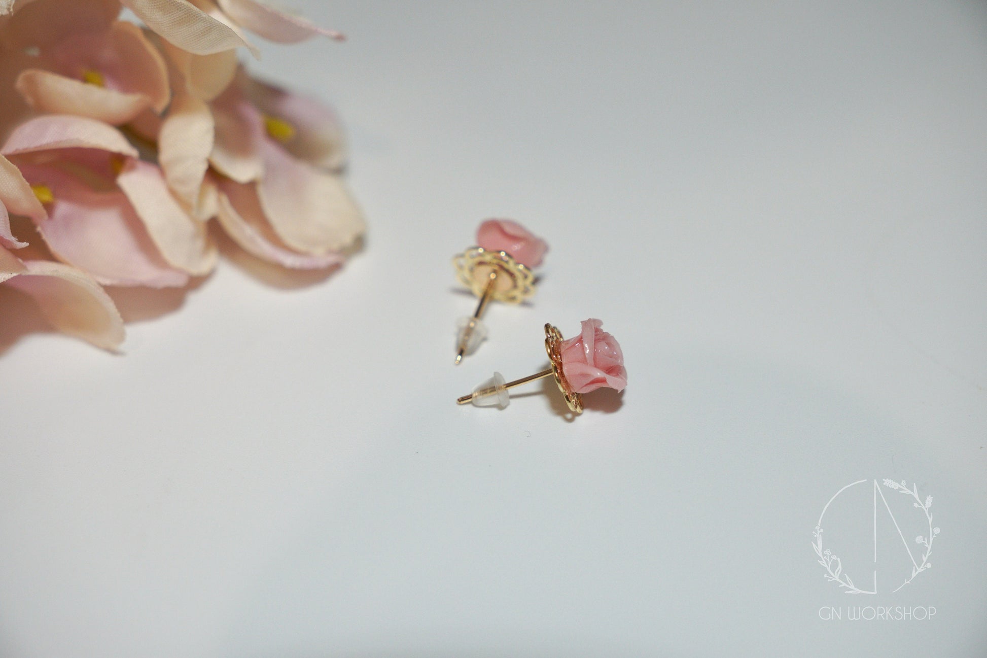 Rose Back Dangles Earrings