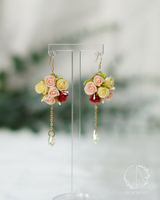 Rosy Champagne Bouquet Earrings