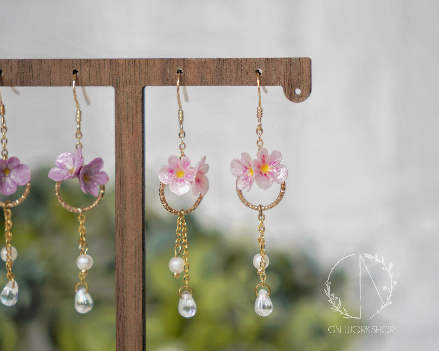 Violet Blossoms Dangles - February Birth Flowers