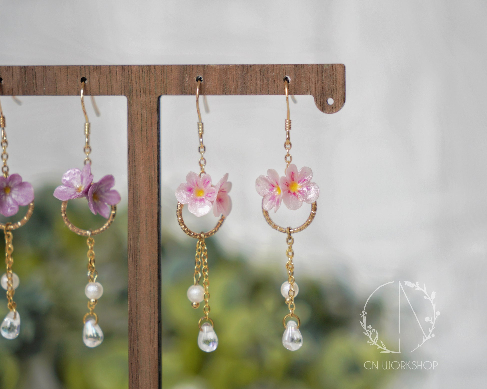 Violet Blossoms Dangles - February Birth Flowers