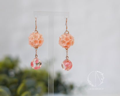 Sakura Crystal Sphere Dangle Earrings