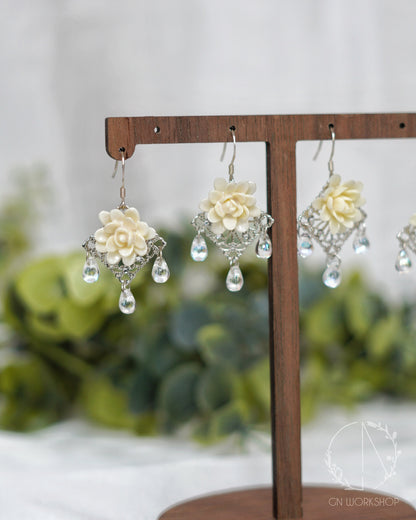 Rosa Banksiae Earrings, Lady Banks' rose