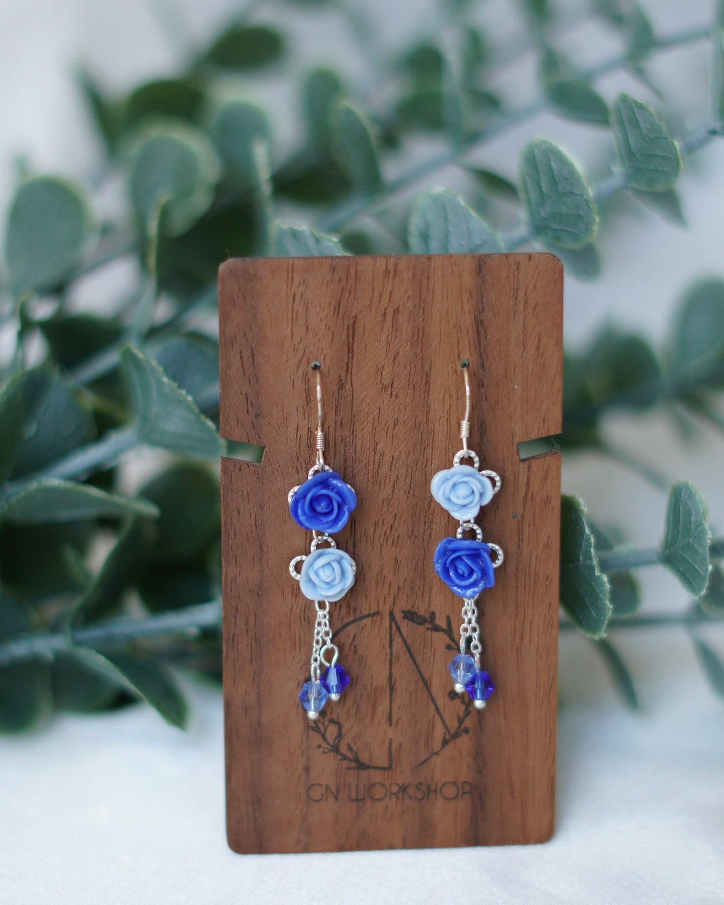 Mirrored Roses Dangles