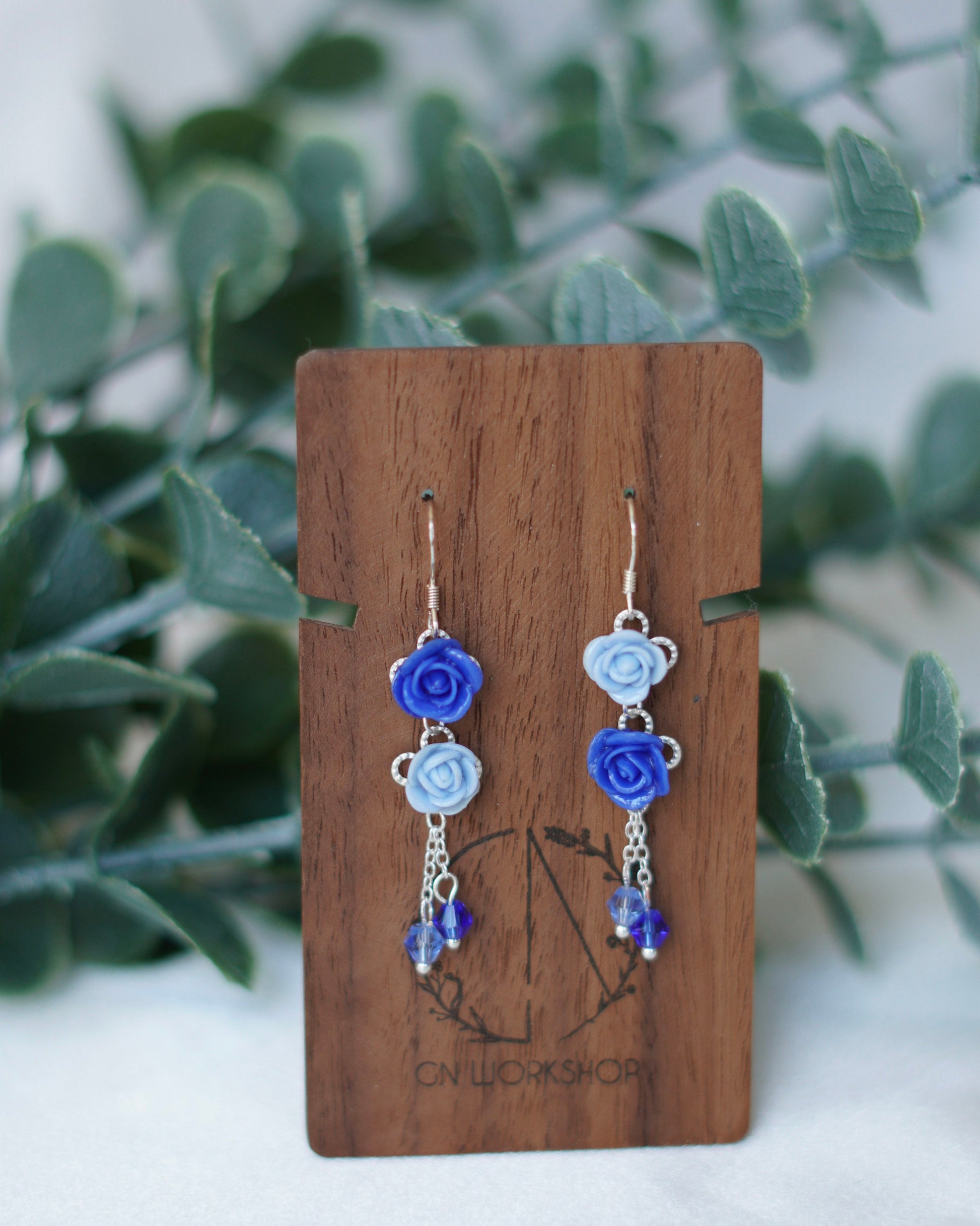 Mirrored Roses Dangles
