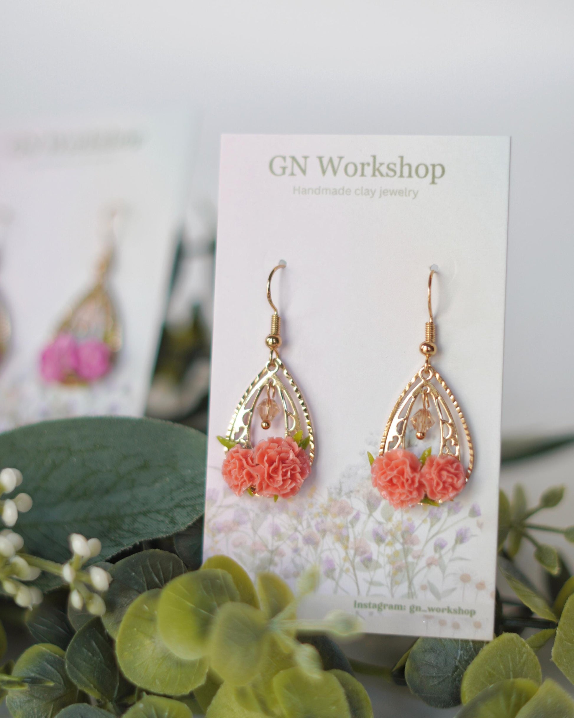 Carnation Dangles - January Birth Flowers