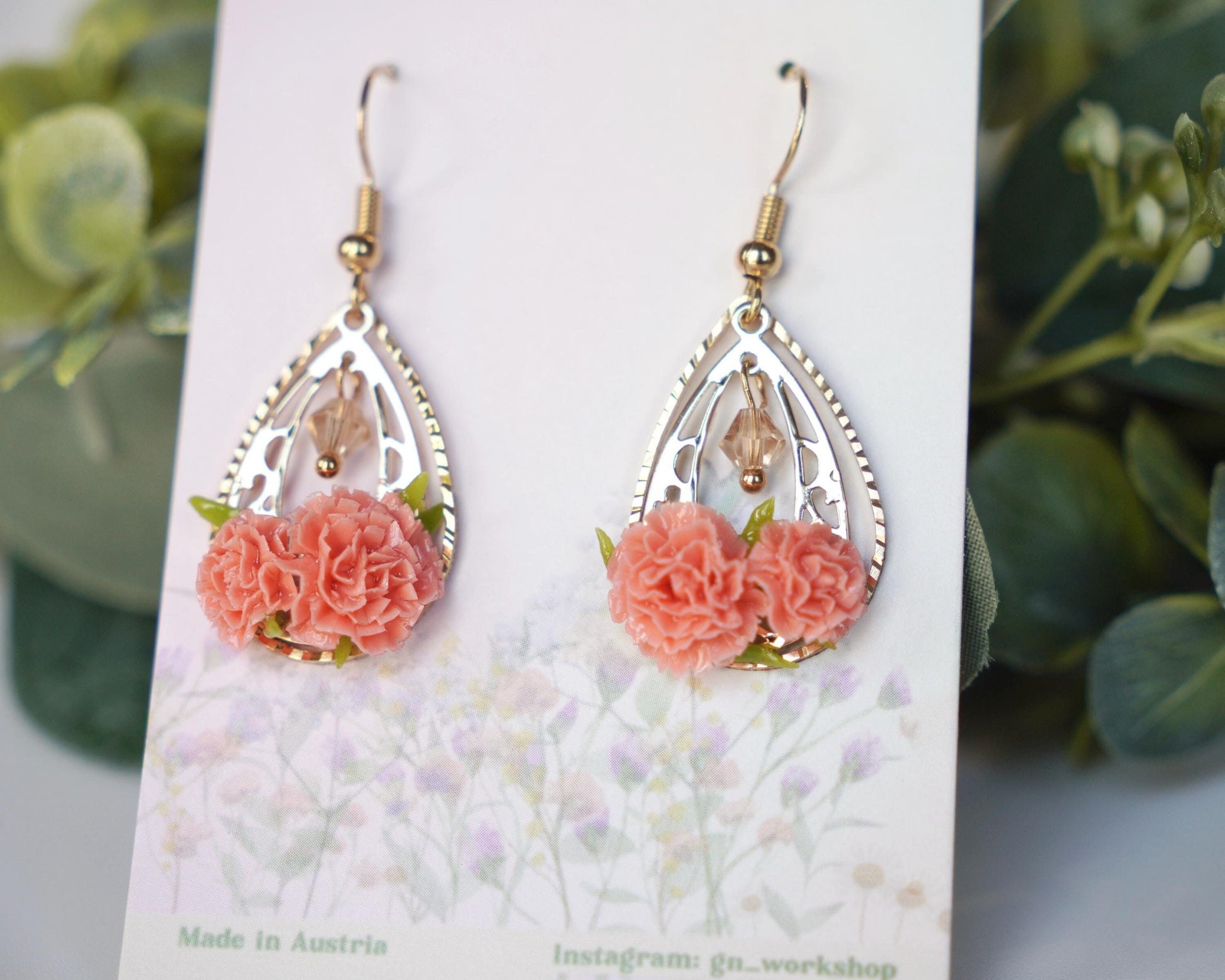 Carnation Dangles - January Birth Flowers