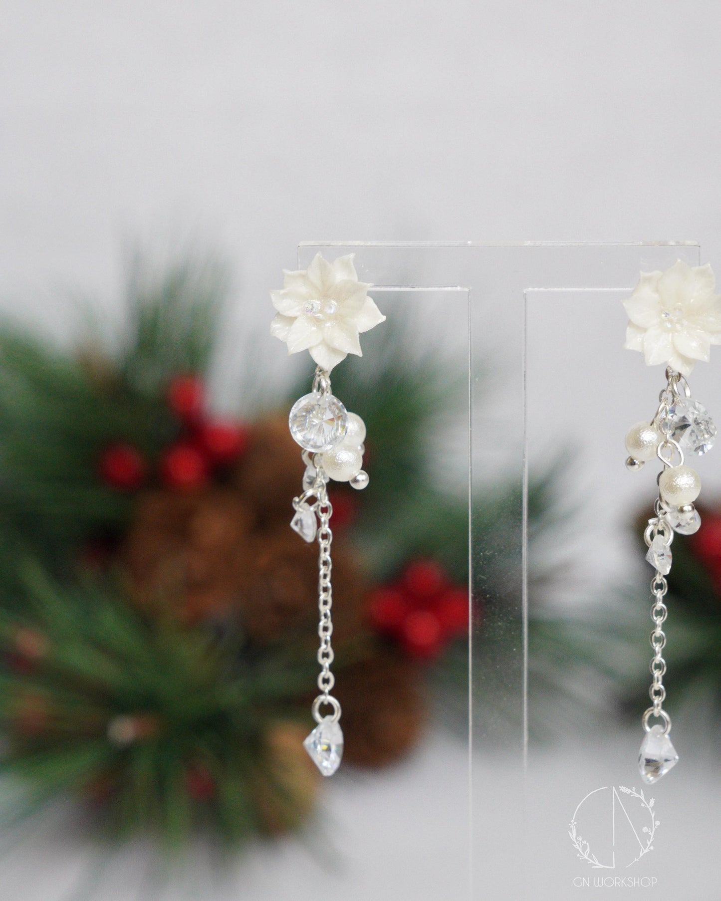 Snowy Poinsettia Dangles