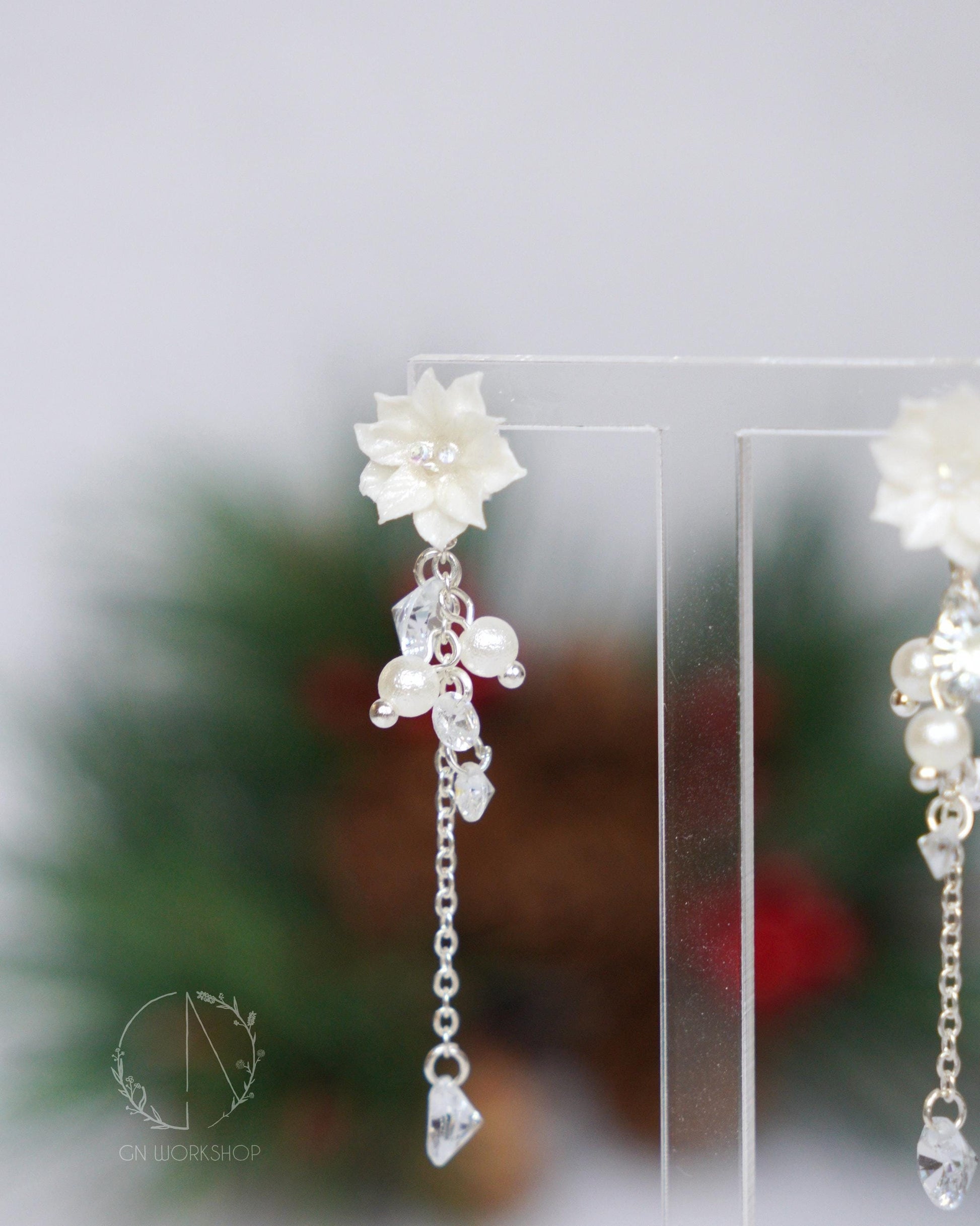 Snowy Poinsettia Dangles