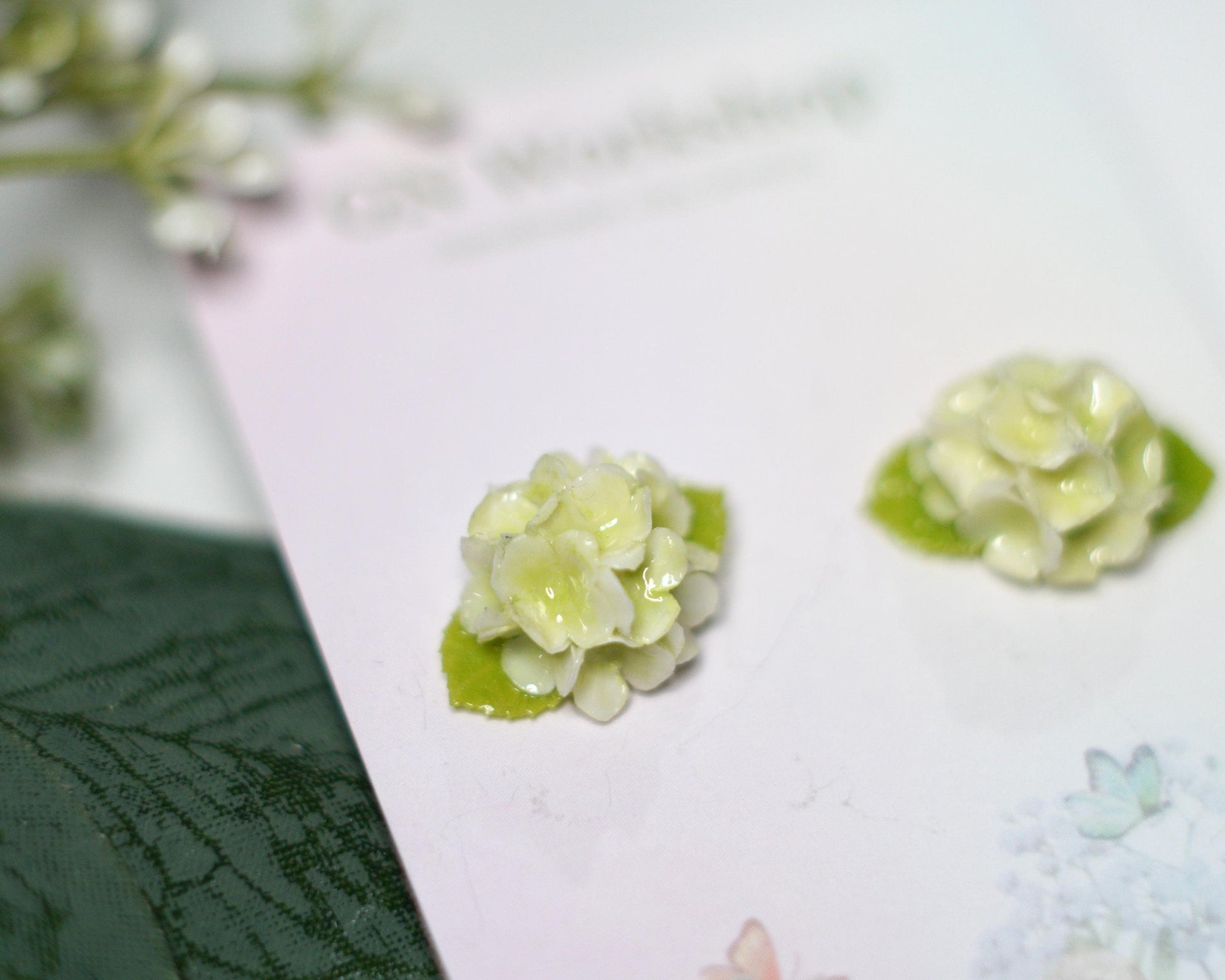 Hand-Painted Hydrangea Ombre Studs
