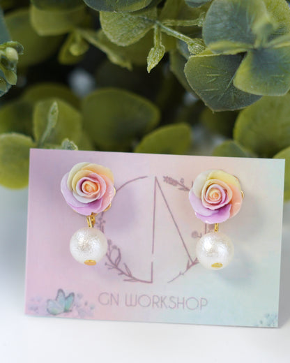 Rainbow Rose Studs